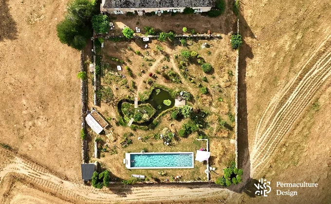 Plan jardin permaculture dans le Cantal.
