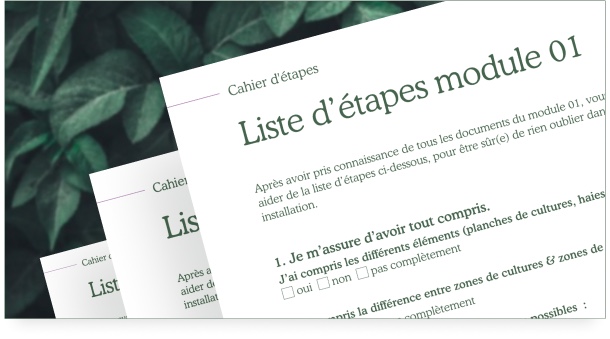 Cahier d'étapes